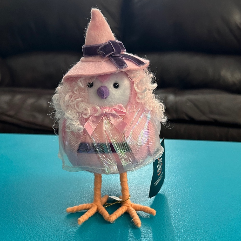 Pink Witch Bird Figurine